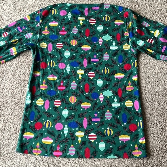 Hanna Andersson Holiday 2023 Ornament Print Green Long John Top Unisex Mens - Picture 3 of 7